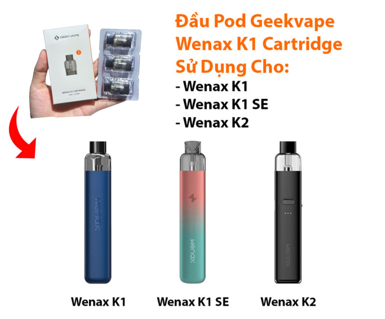 Đầu Pod GeekVape Wenax K1 0.8ohm