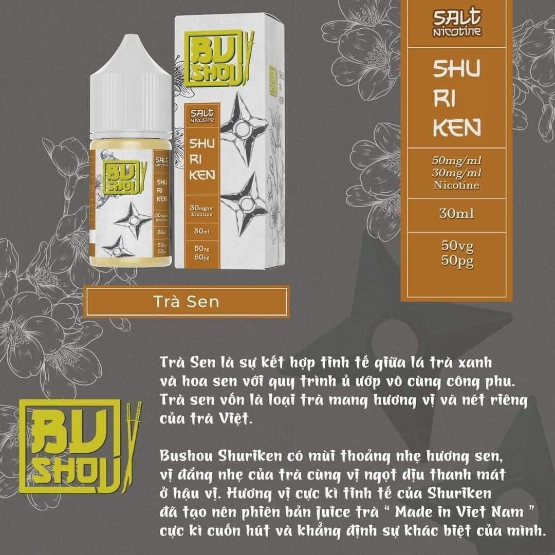 Tinh dầu BUSHOU Trà 50MG/30ML [SALTNIC]