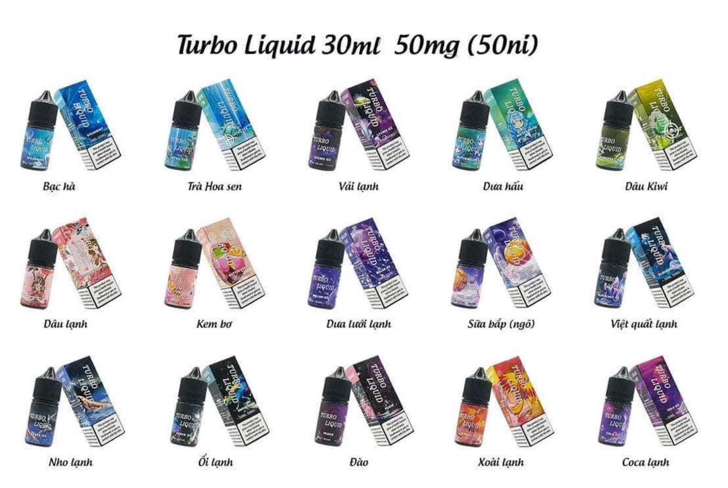 Tinh Dầu Turbo Liquid Nho lạnh by Tokyo E Juice 50MG/30ML [SALTNIC]