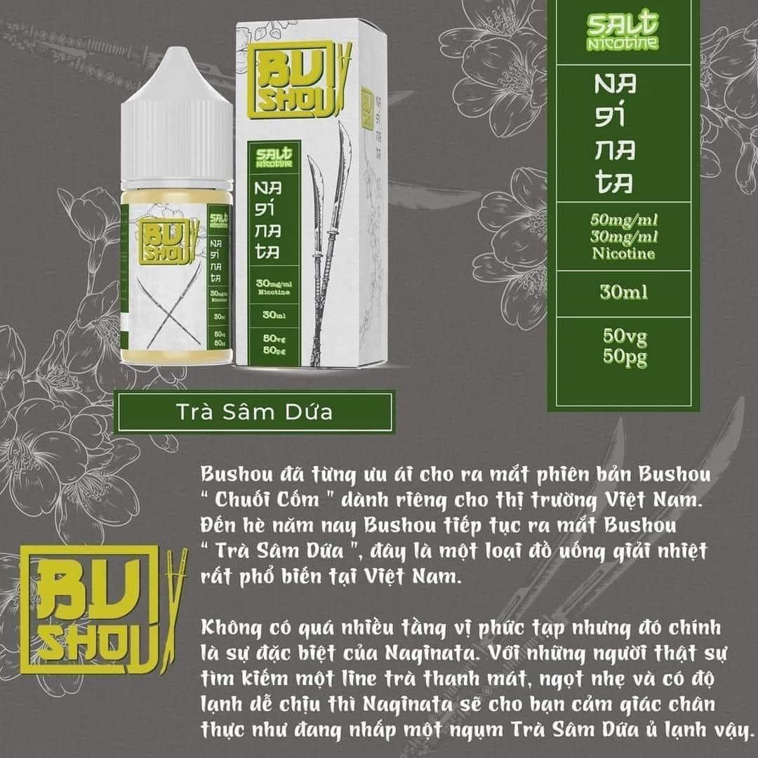 Tinh dầu BUSHOU Trà 50MG/30ML [SALTNIC]