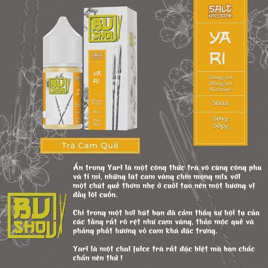 Tinh dầu BUSHOU Trà 50MG/30ML [SALTNIC]