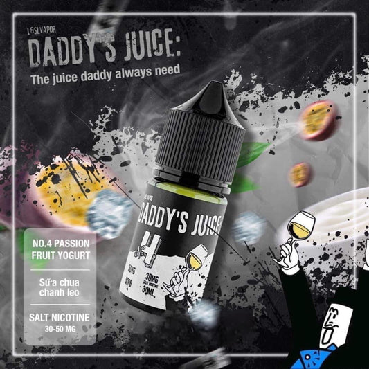 Tinh Dầu DADDY’S JUICE N0.4 Sữa chua chanh leo 50MG/30ML [SALTNIC]