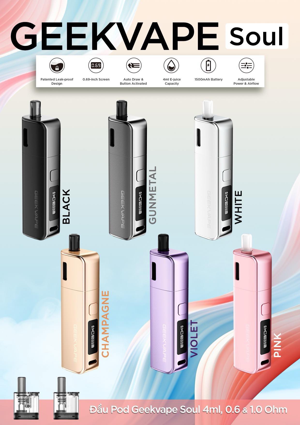 COMBO GEEKVAPE SOUL + Tinh dầu 30ML (có thể chọn vị) chỉ từ 800K