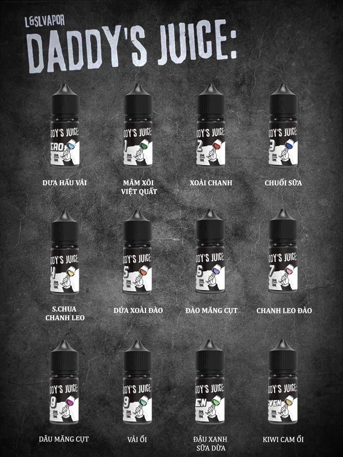 Tinh Dầu DADDY’S JUICE N0.9 Vải ổi 50MG/30ML [SALTNIC]