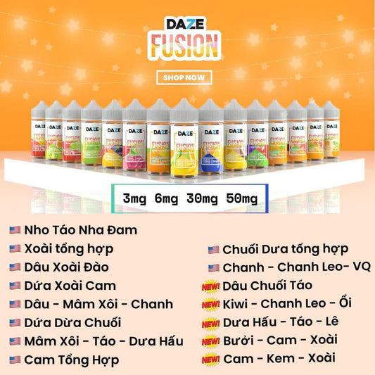 Tinh dầu MỸ Daze Fusion 50MG/30ML [SALTNIC]